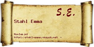 Stahl Emma névjegykártya